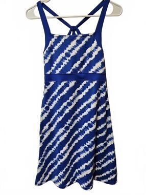 Soybu Blue Tie Dye Athletic Dress Racerback Bra Shelf Size S